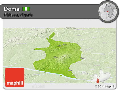 Physical Panoramic Map of Doma, lighten