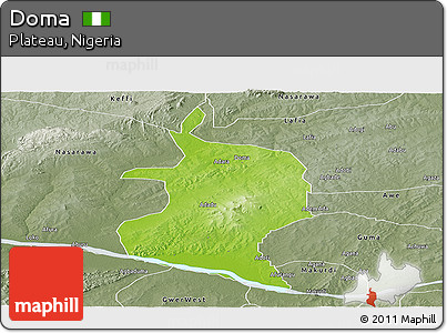 Physical Panoramic Map of Doma, semi-desaturated
