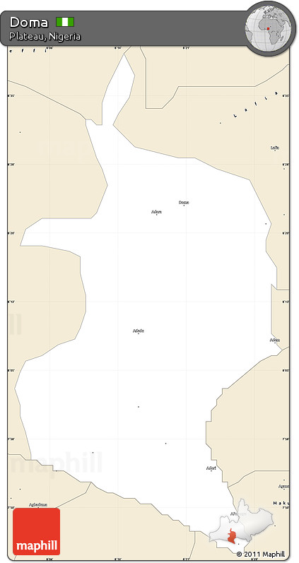 Classic Style Simple Map of Doma