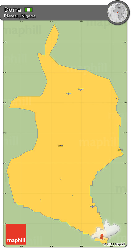 Savanna Style Simple Map of Doma, single color outside