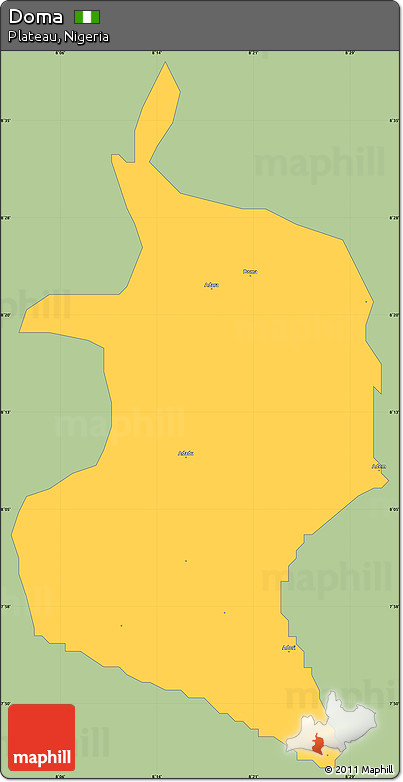 Savanna Style Simple Map of Doma, single color outside