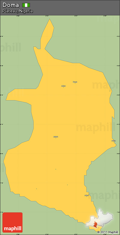 Savanna Style Simple Map of Doma, single color outside