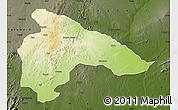 Physical Map of Kanam, darken