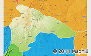Physical Map of Kanam, political outside