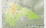 Physical Map of Kanam, semi-desaturated