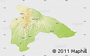 Physical Map of Kanam, single color outside