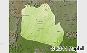 Physical 3D Map of Keffi, darken