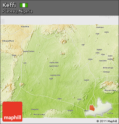 Physical 3D Map of Keffi