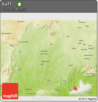 Physical 3D Map of Keffi