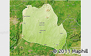 Physical 3D Map of Keffi, satellite outside