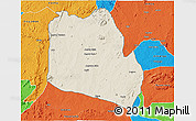 Shaded Relief 3D Map of Keffi, political outside