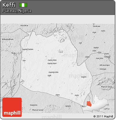 Silver Style 3D Map of Keffi