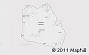Silver Style 3D Map of Keffi, single color outside