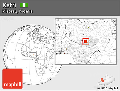Blank Location Map of Keffi, highlighted parent region