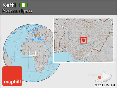 Gray Location Map of Keffi
