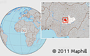 Gray Location Map of Keffi, highlighted parent region