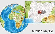 Physical Location Map of Keffi, highlighted country, highlighted parent region