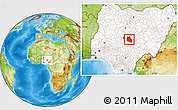 Physical Location Map of Keffi, highlighted country
