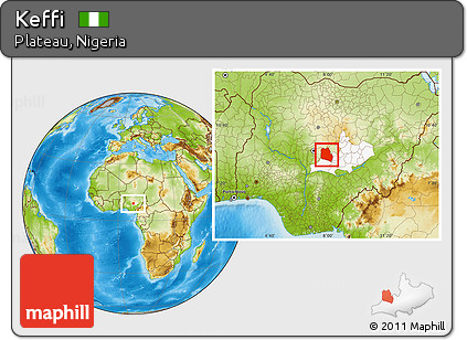 Physical Location Map of Keffi, highlighted parent region
