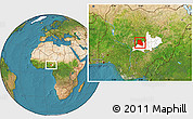 Satellite Location Map of Keffi, highlighted parent region