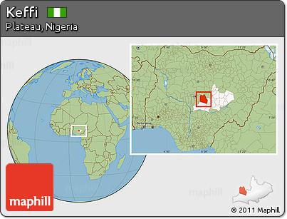Savanna Style Location Map of Keffi, highlighted parent region
