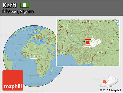 Savanna Style Location Map of Keffi, highlighted parent region