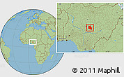 Savanna Style Location Map of Keffi