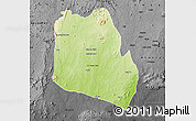 Physical Map of Keffi, darken, desaturated