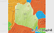 Physical Map of Keffi, political outside