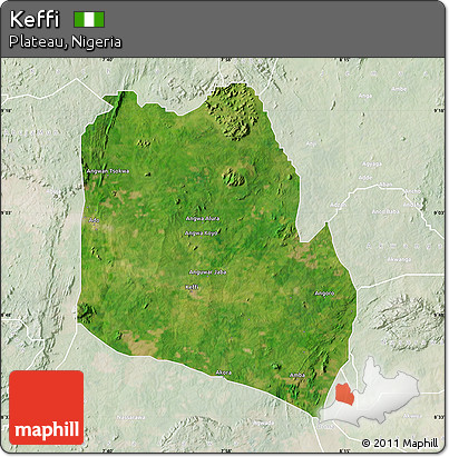 Satellite Map of Keffi, lighten