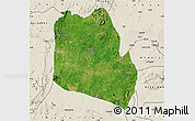 Satellite Map of Keffi, shaded relief outside