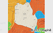Shaded Relief Map of Keffi, political outside