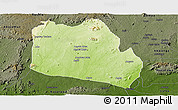 Physical Panoramic Map of Keffi, darken