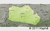 Physical Panoramic Map of Keffi, darken, semi-desaturated