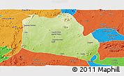 Physical Panoramic Map of Keffi, political outside