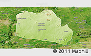 Physical Panoramic Map of Keffi, satellite outside