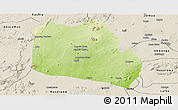 Physical Panoramic Map of Keffi, shaded relief outside