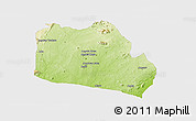 Physical Panoramic Map of Keffi, single color outside