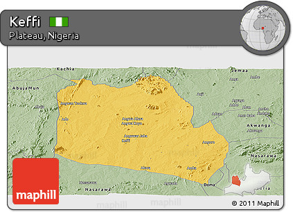 Savanna Style Panoramic Map of Keffi