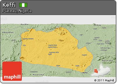Savanna Style Panoramic Map of Keffi