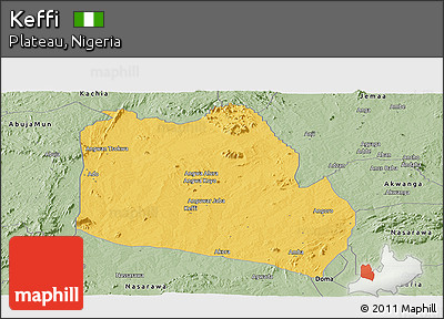 Savanna Style Panoramic Map of Keffi