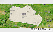 Shaded Relief Panoramic Map of Keffi, satellite outside