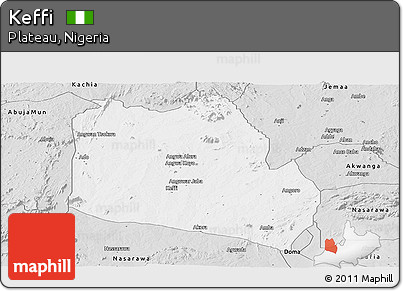 Silver Style Panoramic Map of Keffi