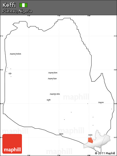 Blank Simple Map of Keffi, cropped outside