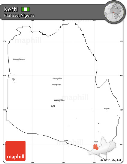 Blank Simple Map of Keffi, cropped outside