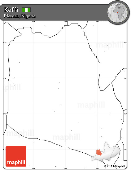 Blank Simple Map of Keffi, no labels