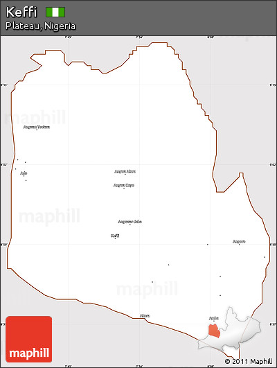 Classic Style Simple Map of Keffi, cropped outside
