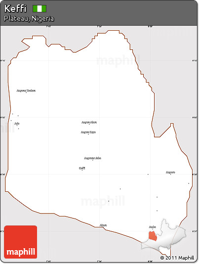 Classic Style Simple Map of Keffi, cropped outside