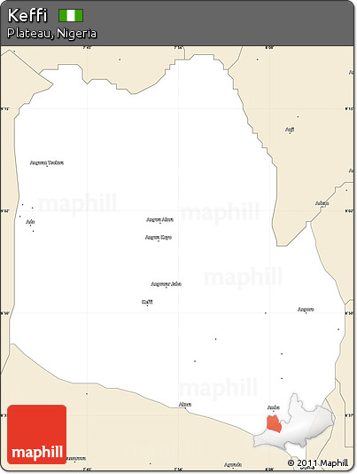Classic Style Simple Map of Keffi