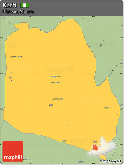 Savanna Style Simple Map of Keffi